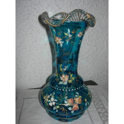 Custom Enamelled Glass Vase