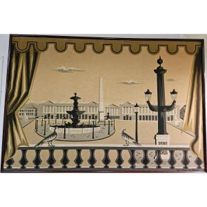 Jean Picart Le Doux Tapestry - Place De La Concorde - Year 50 -