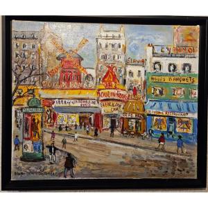 Laurent Bruno Emile  - 1928 - Montmartre  -  Huile Sur Toile.