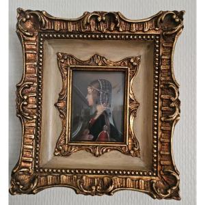 Miniature On Ivory Representing Beatrice d'Este, Queen Of Hungary - 19th Century -