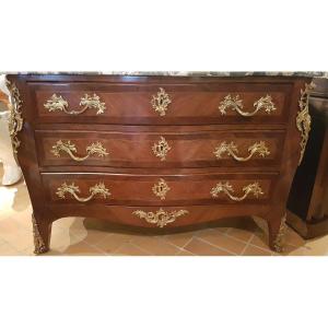 Commode Marquetée De Style Louis XV Début 19ème