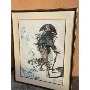 Weisbuch - Original Color Litho - Signed Artist's Proof In Pencil - Punch And Its 3c