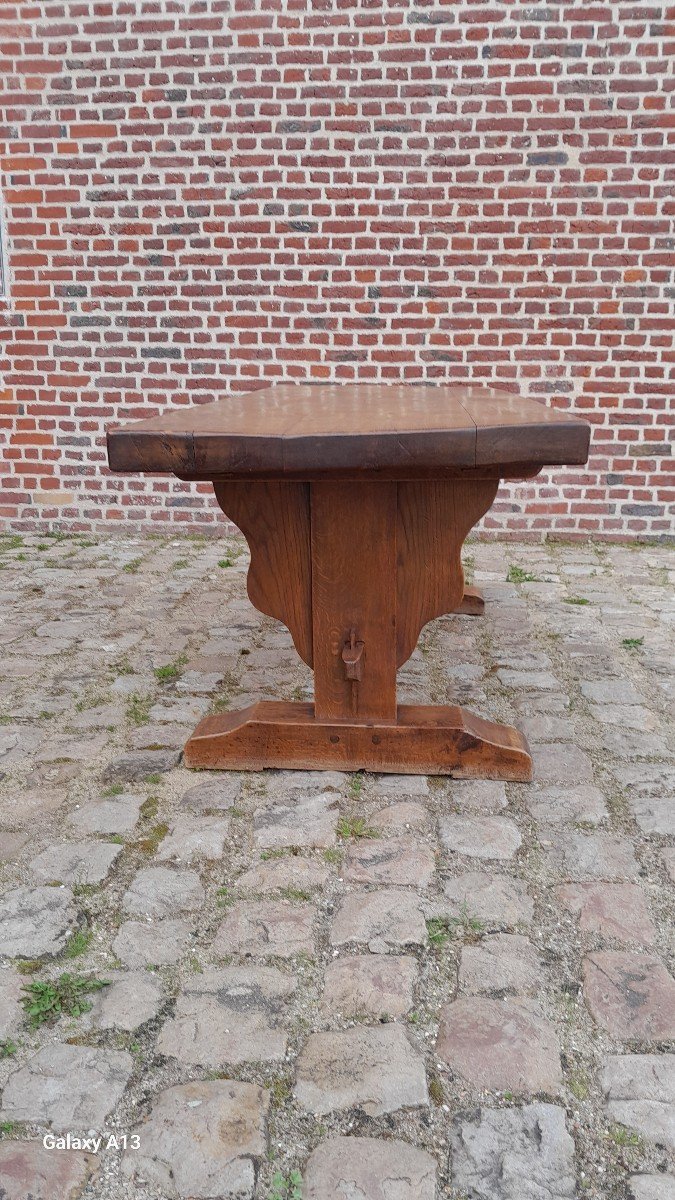 Monastery Table In Oak, Late 19th Century. -photo-2