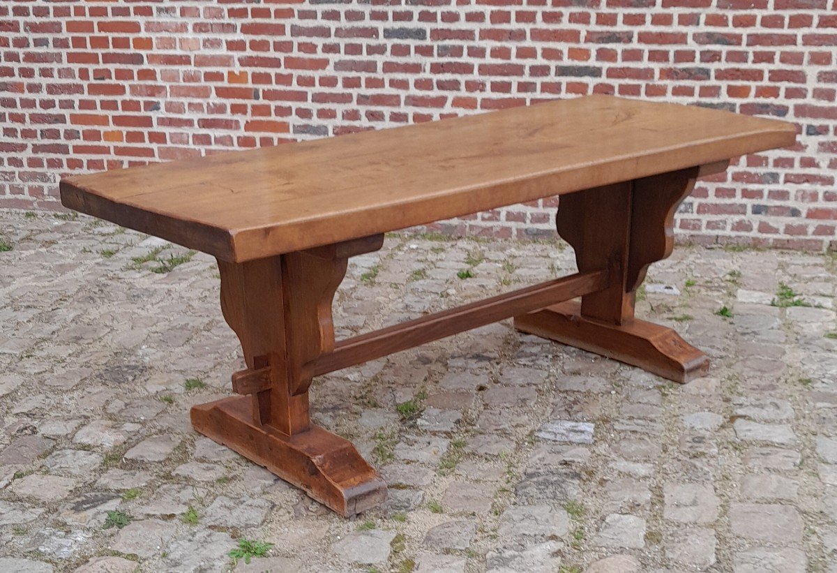 Monastery Table In Oak, Late 19th Century. -photo-4