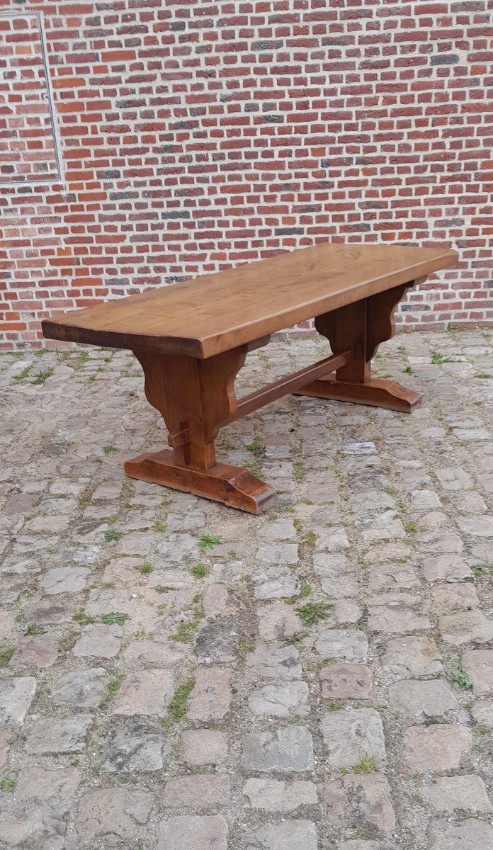 Monastery Table In Oak, Late 19th Century. -photo-2