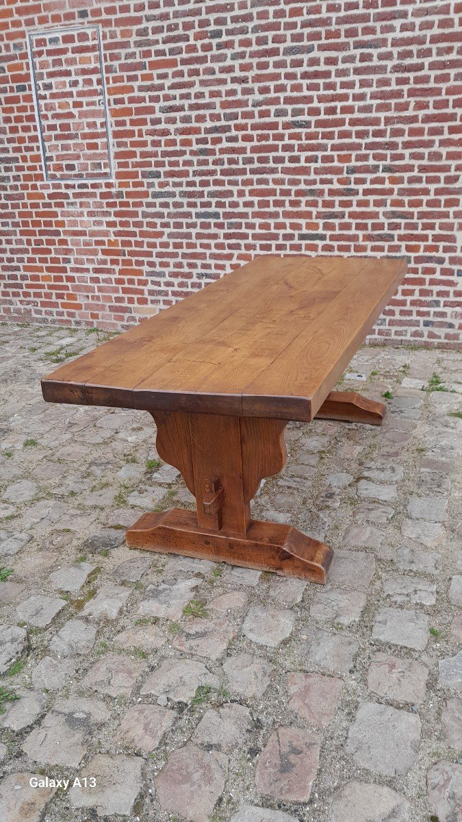 Monastery Table In Oak, Late 19th Century. -photo-5