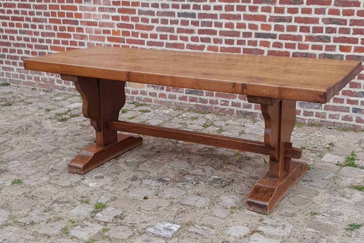 Monastery Table In Oak, Late 19th Century. -photo-7