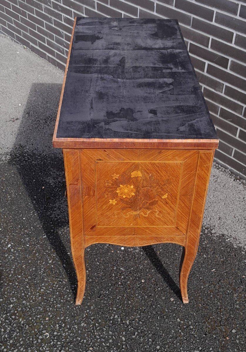 Transition Style Marquetry Sauté Commode, 19th Century. -photo-2