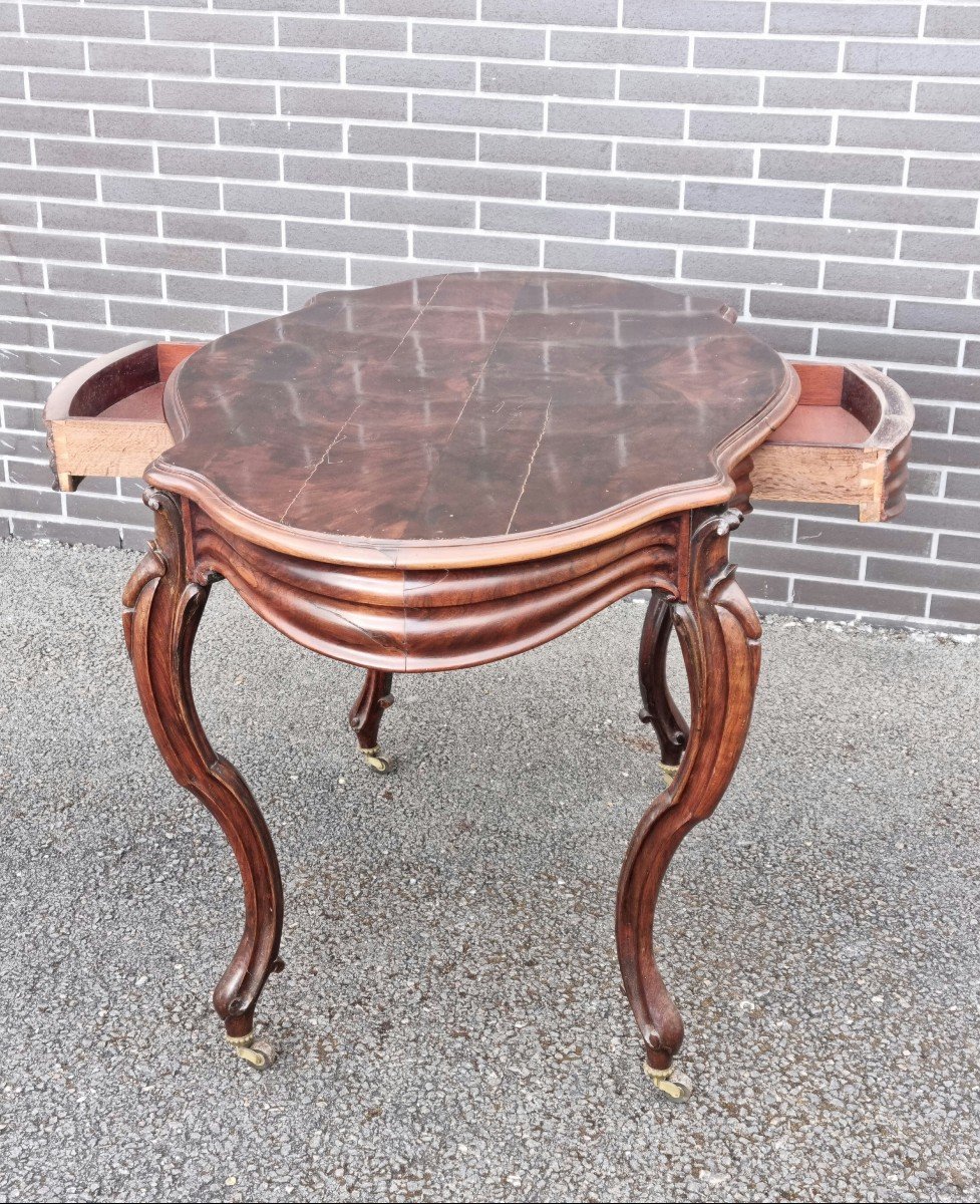 Mahogany Pedestal Table From The Napoleon III Period, 19th. -photo-2