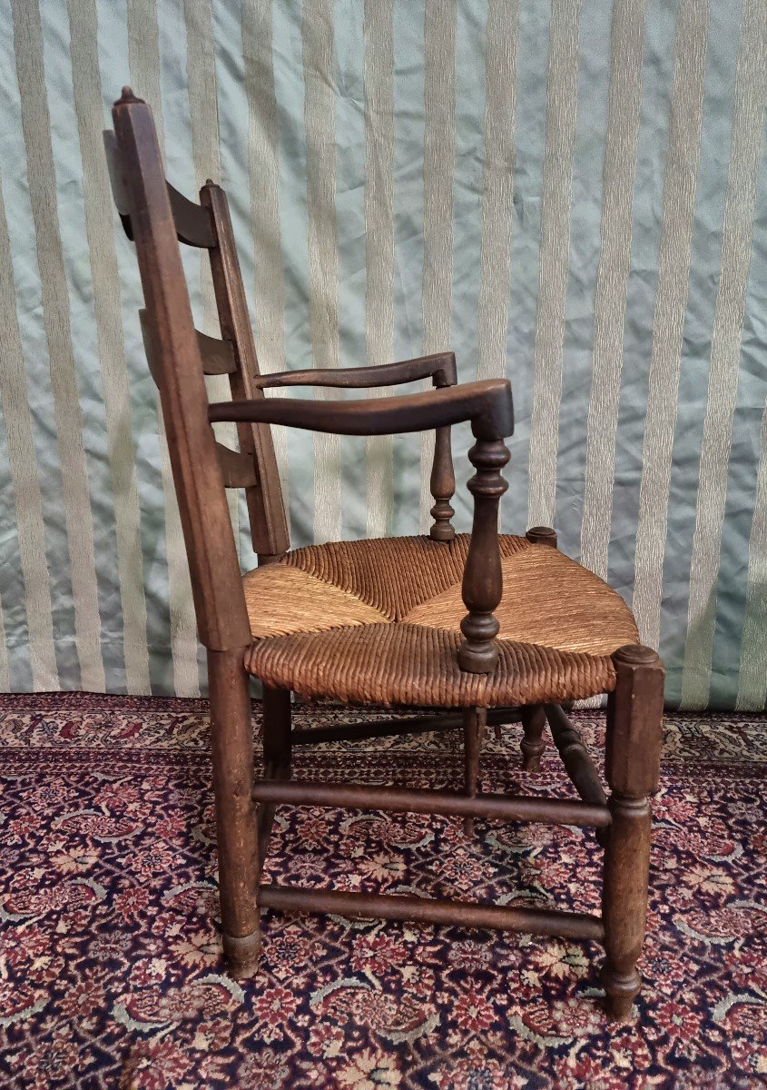 Paire De Fauteuils En Bois Naturel Provençal De Style Louis XV, d'époque 19ème. -photo-4