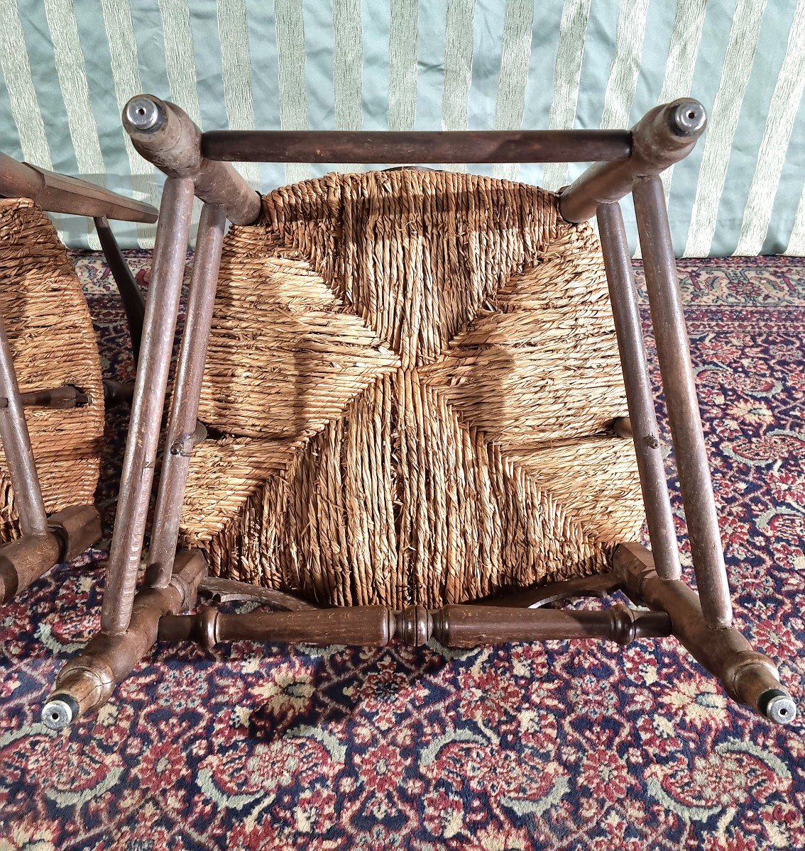 Paire De Fauteuils En Bois Naturel Provençal De Style Louis XV, d'époque 19ème. -photo-2