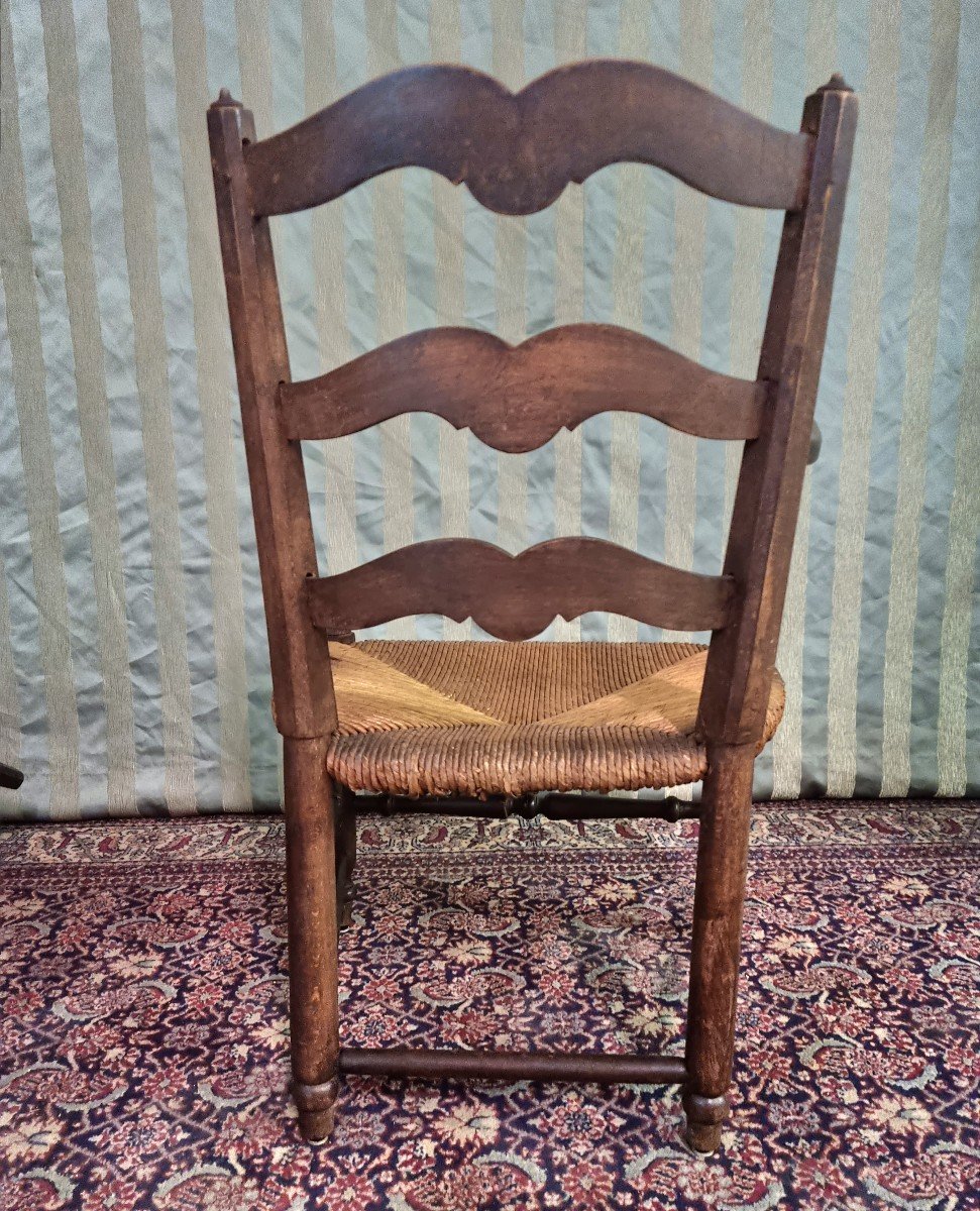 Paire De Fauteuils En Bois Naturel Provençal De Style Louis XV, d'époque 19ème. -photo-4