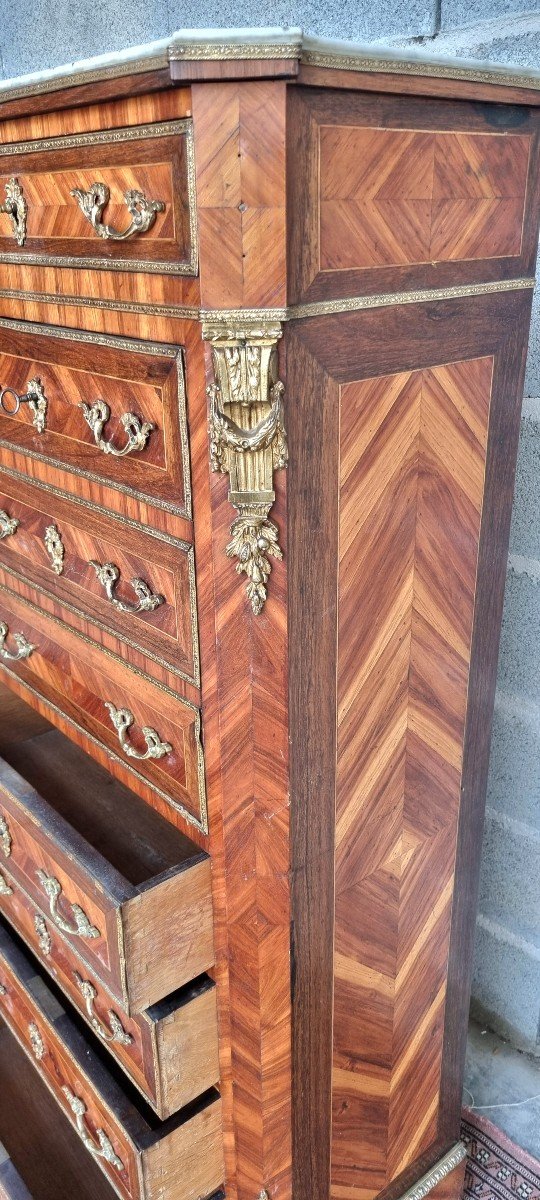 Louis XV Style Marquetry Secretary, 19th Century. -photo-8