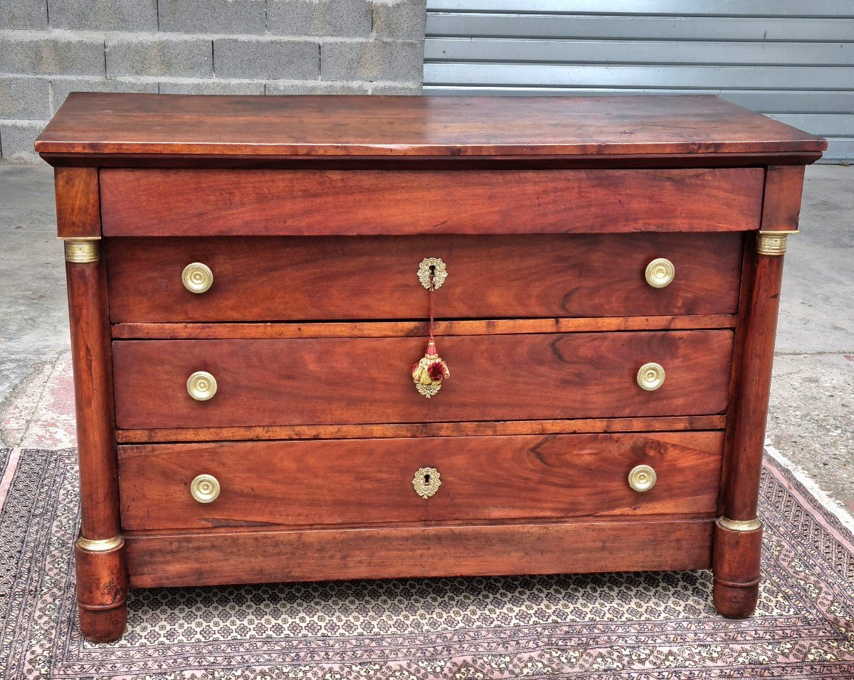 Commode En Acajou d'époque Empire, 19ème 