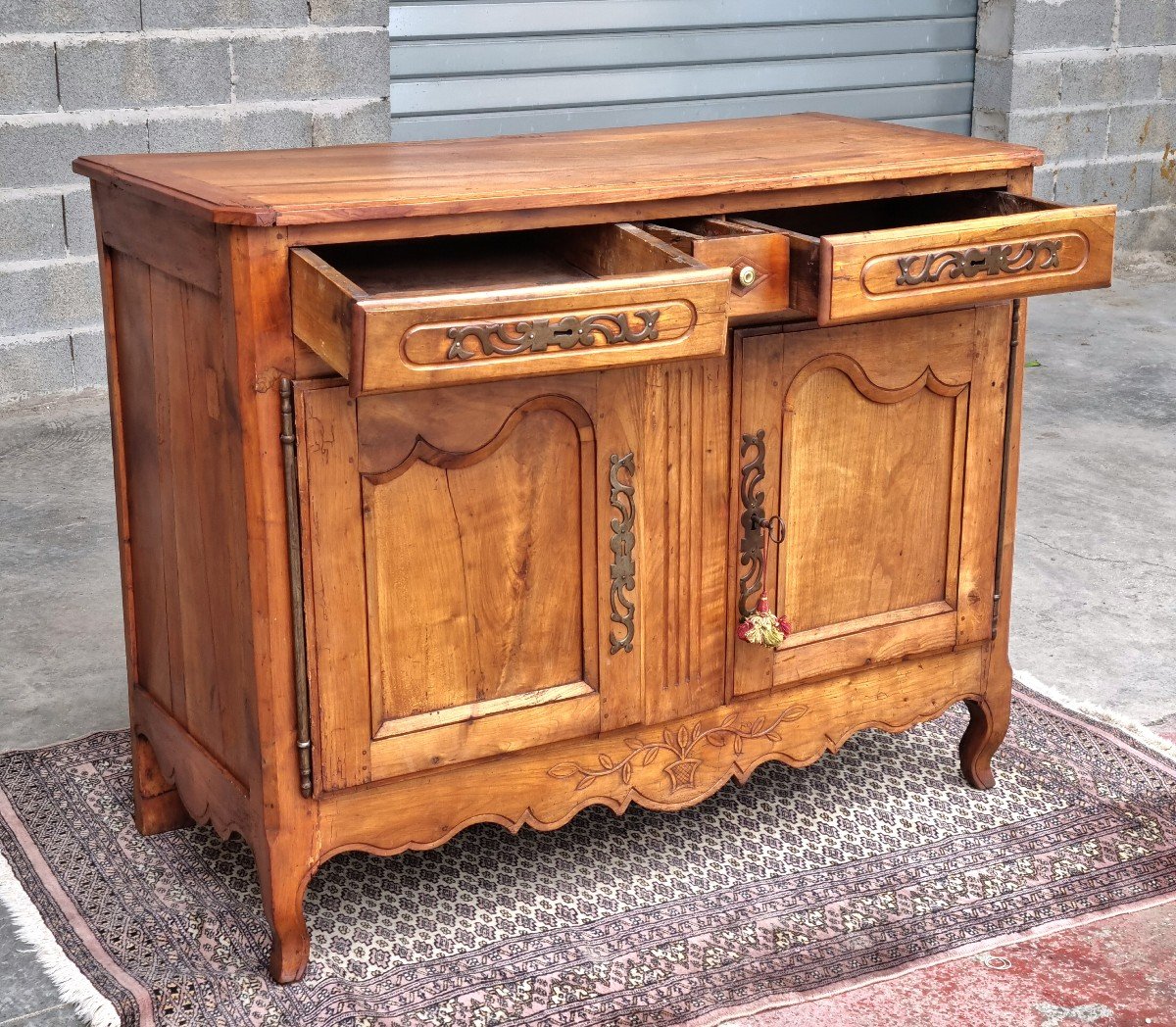 Low Buffet Two Doors In Cherry Wood, Louis XV Period, 18th -photo-2