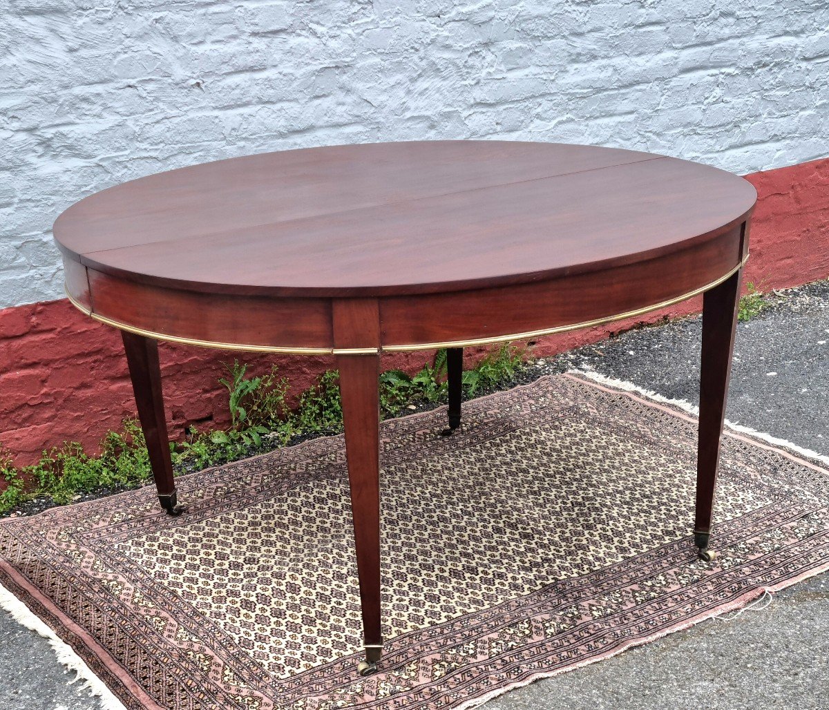 Oval Mahogany Table, Extendable, Louis XVI Period, 18th -photo-3