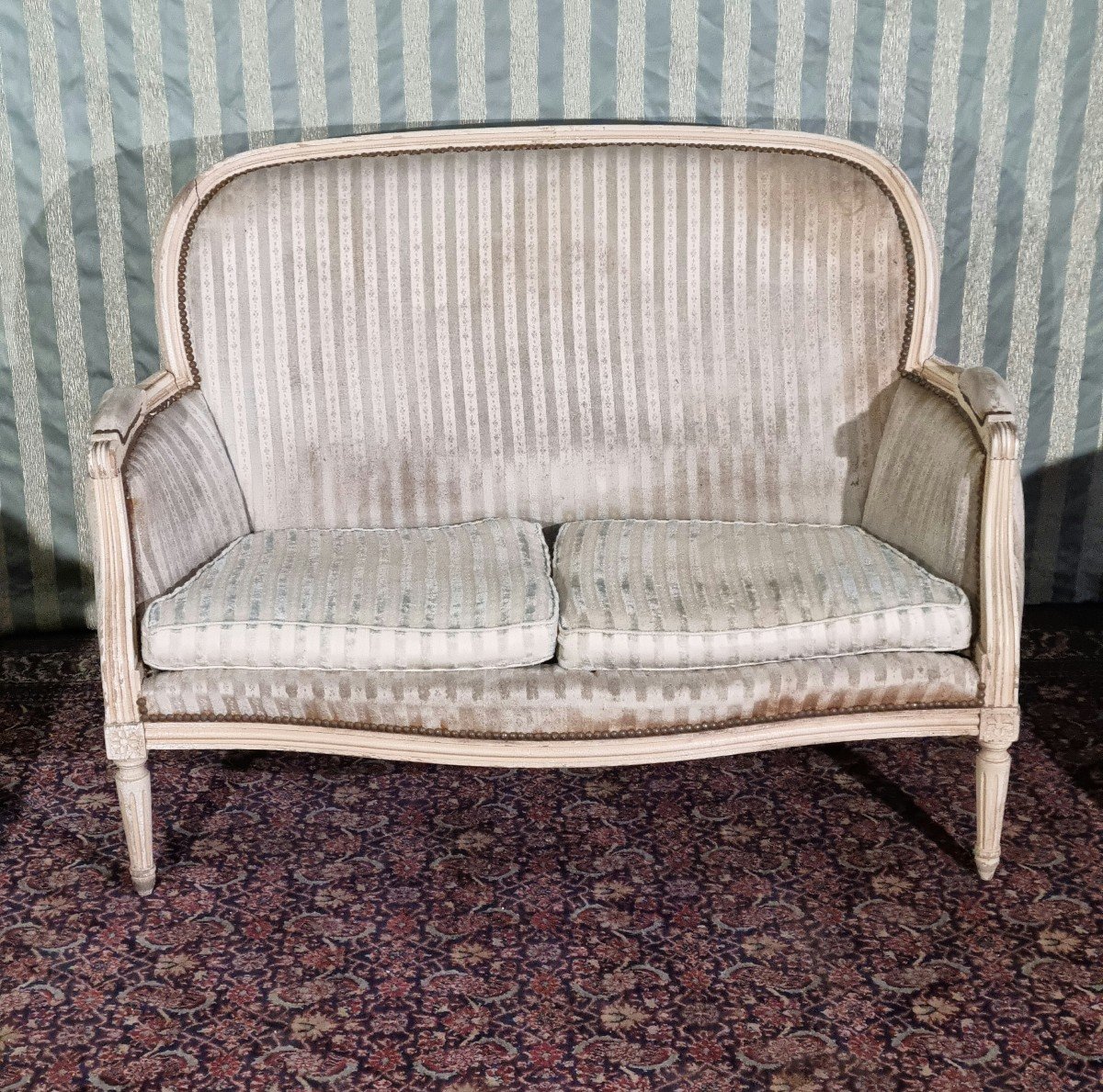 Louis XVI Style Painted Wooden Living Room, 19th Century 