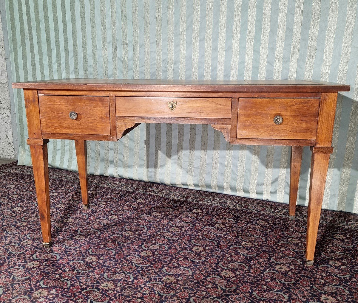 Bureau Plat En Acajou De Style Directoire, d'époque 19ème -photo-2