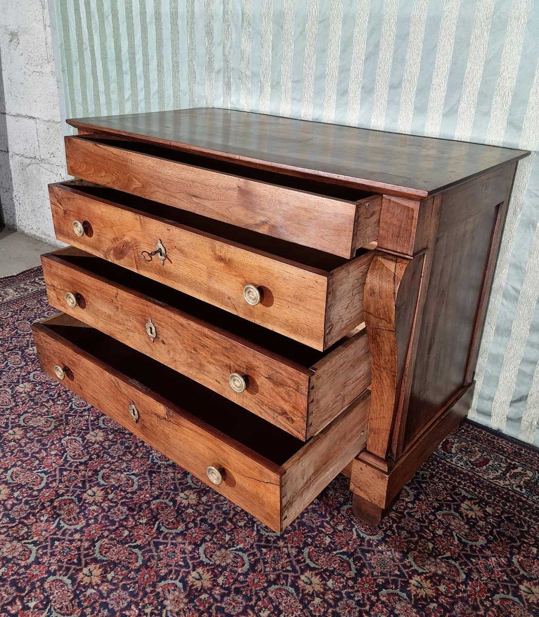 Restoration Walnut Chest Of Drawers, 19th Century. -photo-4