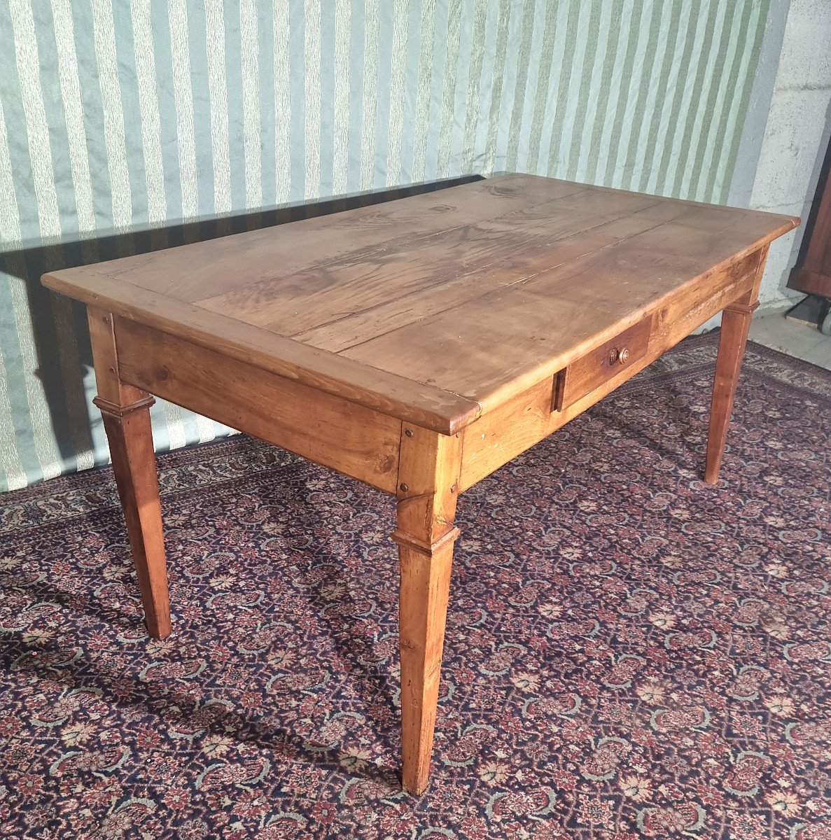 18th Century Directoire Cherry Wood Farm Table -photo-2