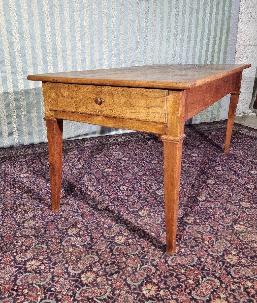 18th Century Directoire Cherry Wood Farm Table -photo-3