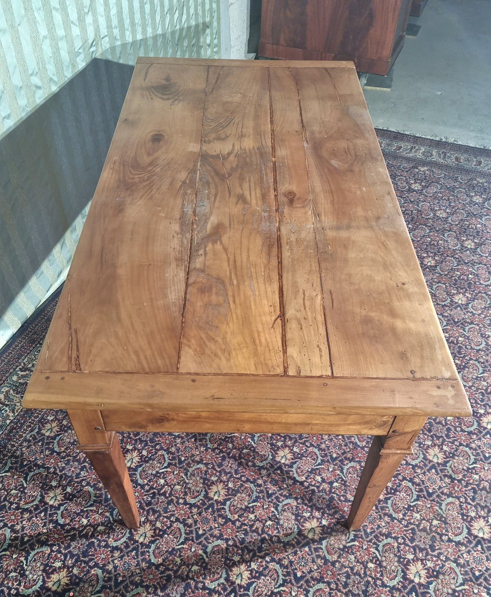 Table De Ferme En Merisier Directoire, d'époque 18ème -photo-1