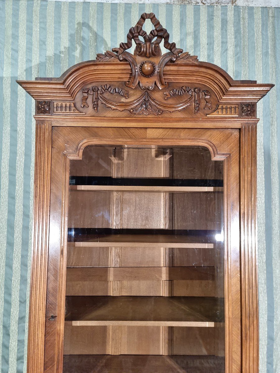 Bibliothèque, Vitrine En Palissandre De Noyer Se Style Napoléon III, d'époque 19ème. -photo-1