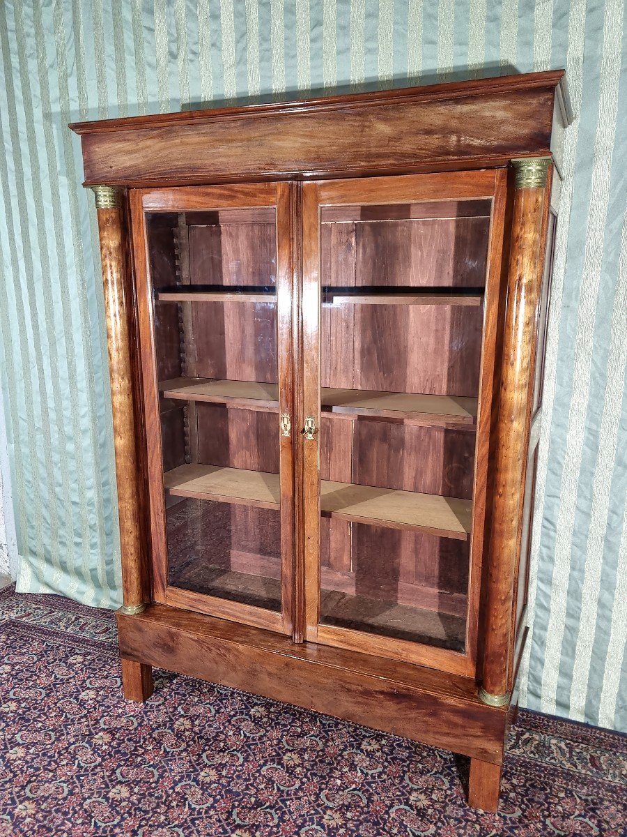 Empire Style Mahogany Bookcase, 20th Century. -photo-6