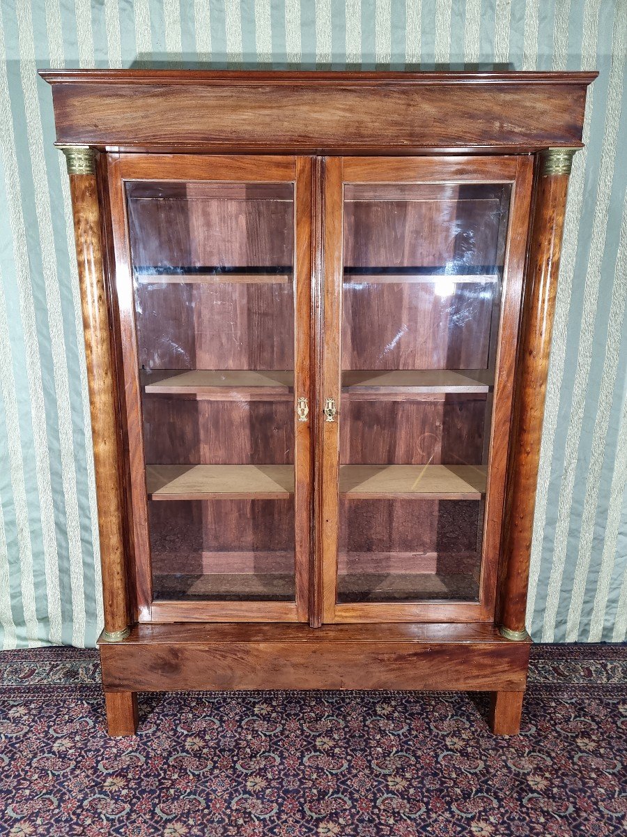 Empire Style Mahogany Bookcase, 20th Century. 