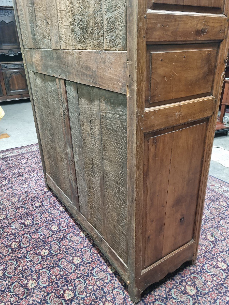 Carved Molded Wardrobe, In Regency Cherry Wood, From The 18th Century -photo-8