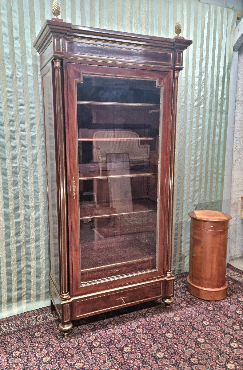 Bibliothèque Vitrine En Acajou Louis XVI, d'époque 19ème. -photo-2