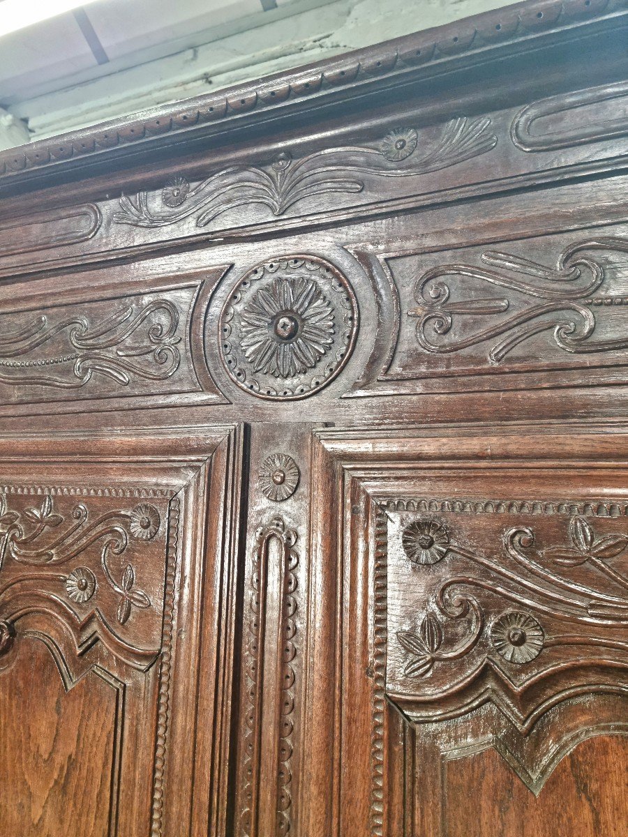 Armoire En Chêne Moulurée, Sculptée Louis XV, d'époque 18ème -photo-6