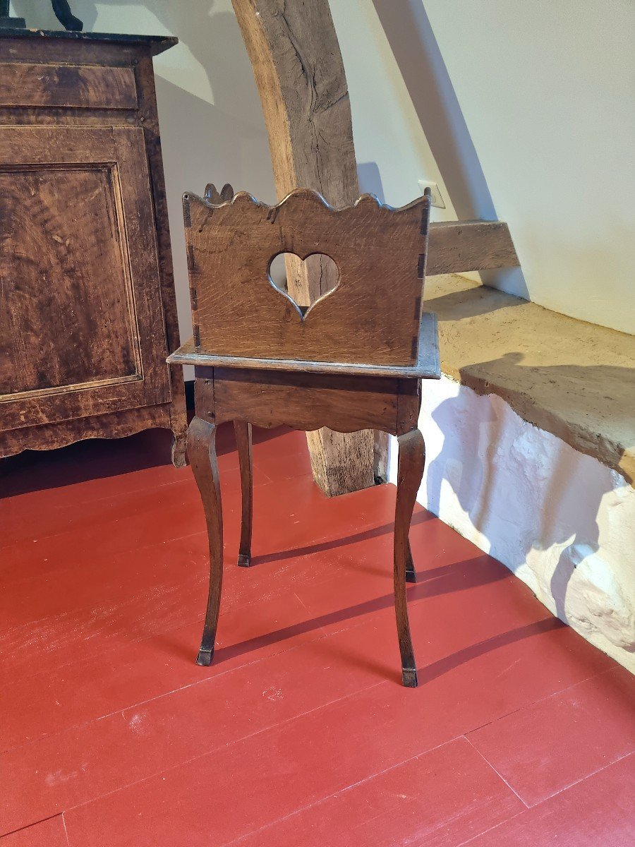 Oak Bedside Table, Carved Molding, Louis XV, 18th Century -photo-2