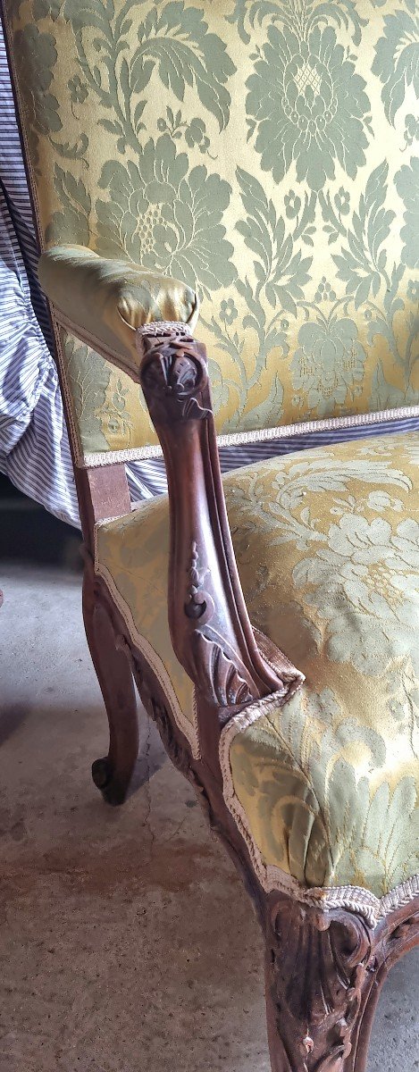 Pair Of Regency Walnut Armchairs, 18th Century -photo-6