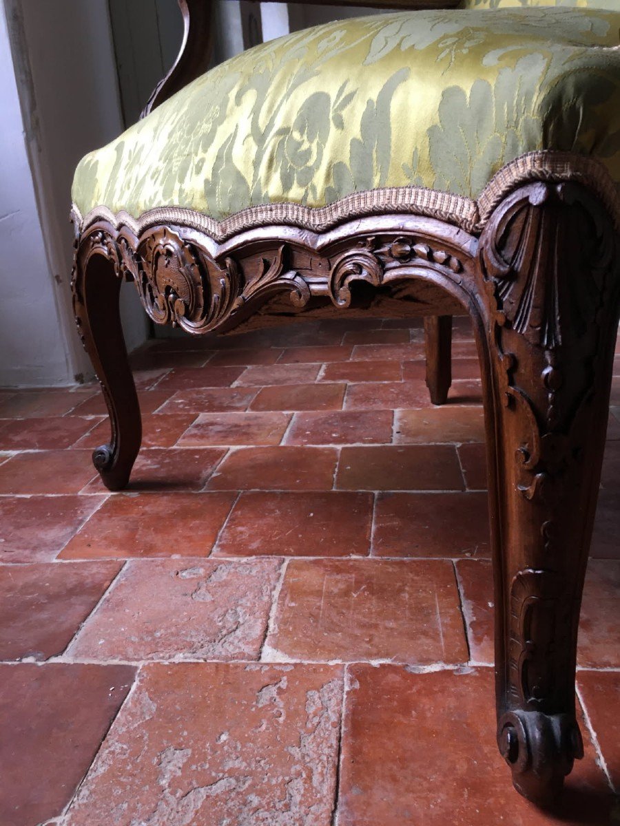 Pair Of Regency Walnut Armchairs, 18th Century -photo-8