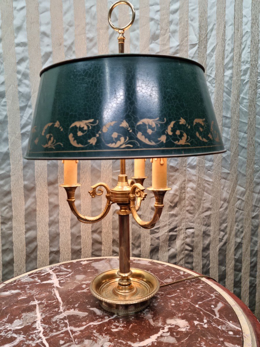 Lampe Bouillotte en bronze doré de style Empire, d'époque Début XXème. 