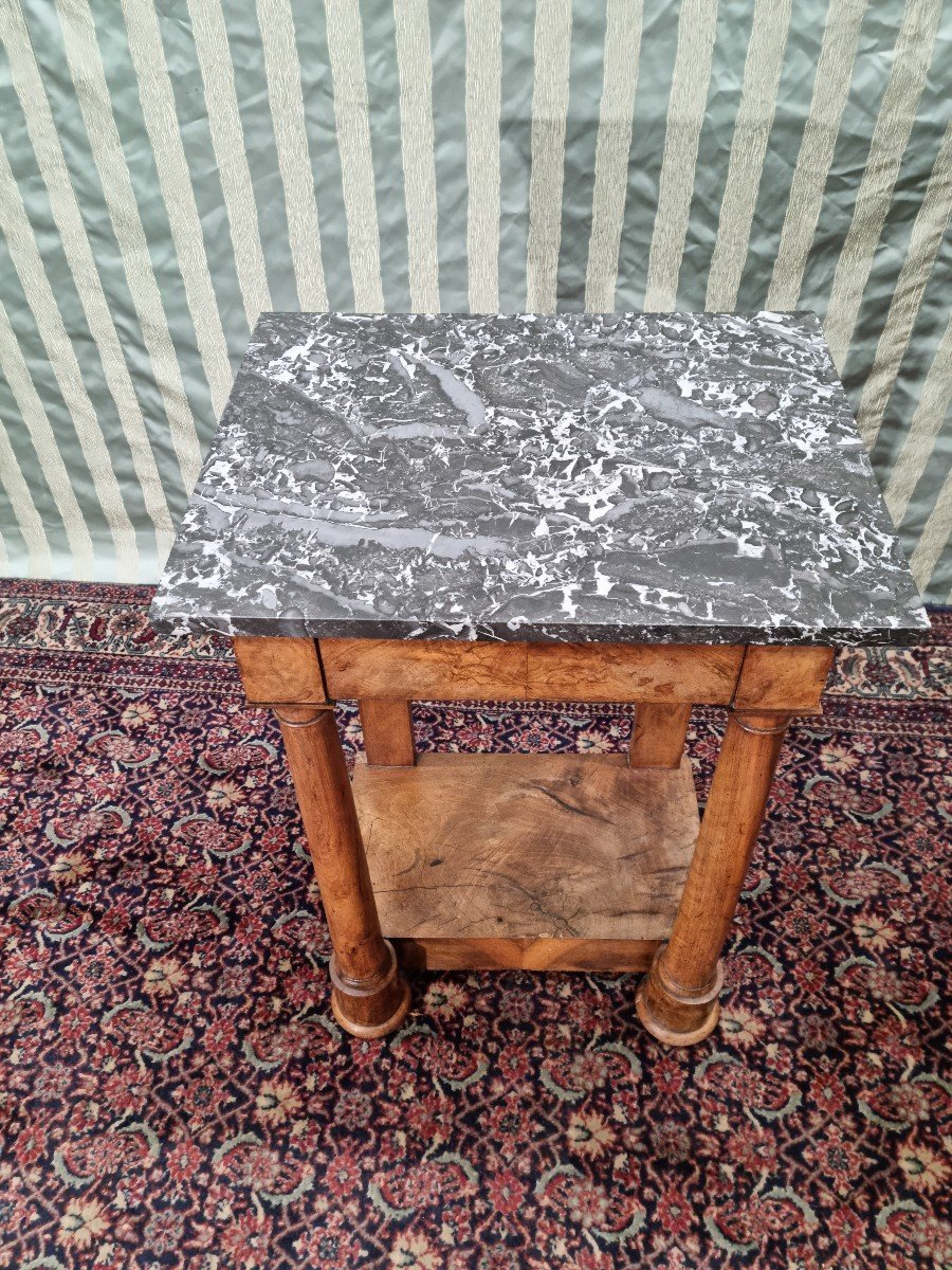 Petite Console En Noyer, Empire,  d'époque 19ème. -photo-1