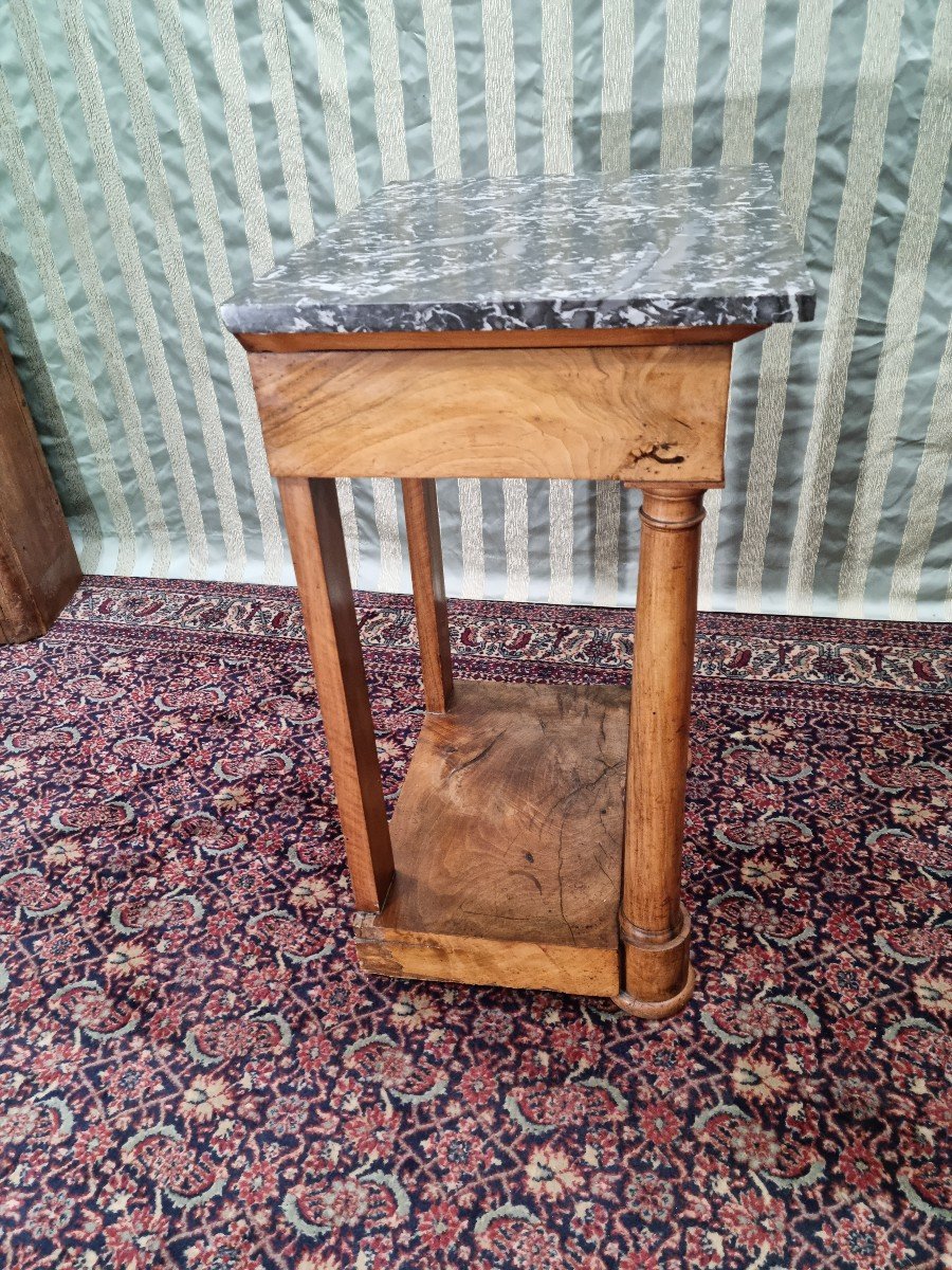 Small Walnut Console, Empire, 19th Century. -photo-2