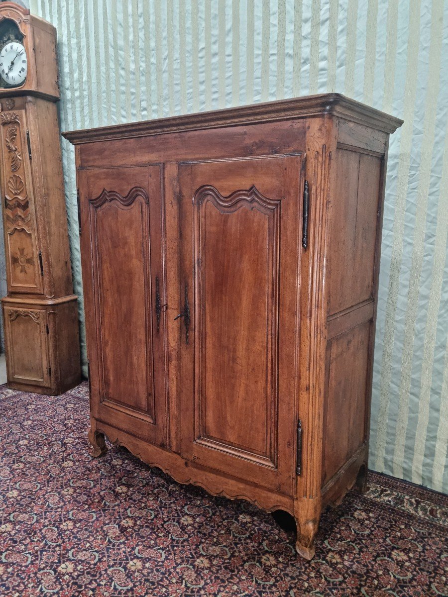 Armoire En Merisier Dite "3/4", De Style Louis XV, d'époque 18ème -photo-2