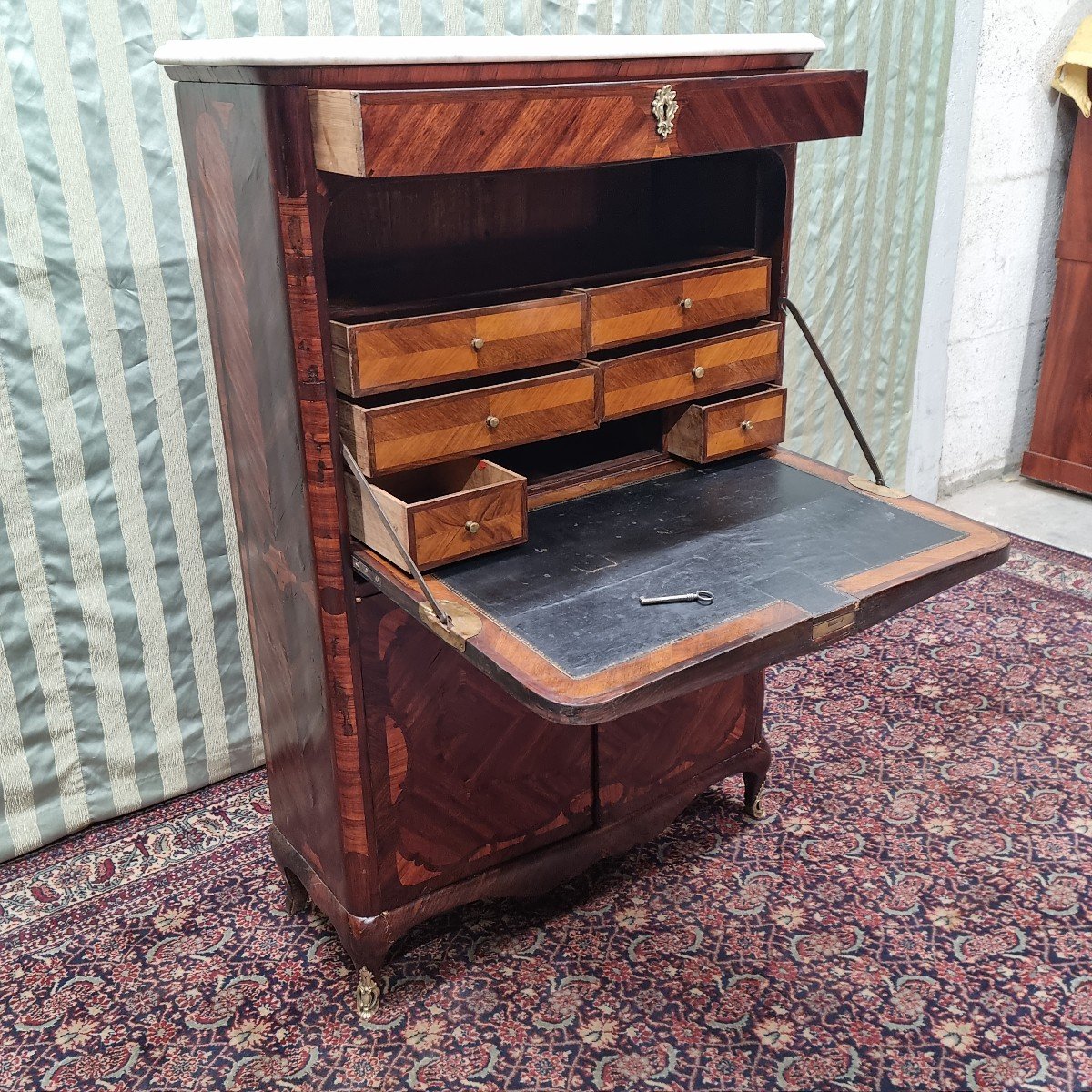 Louis XV Marquetry Lady's Secretary, 14th Century -photo-4