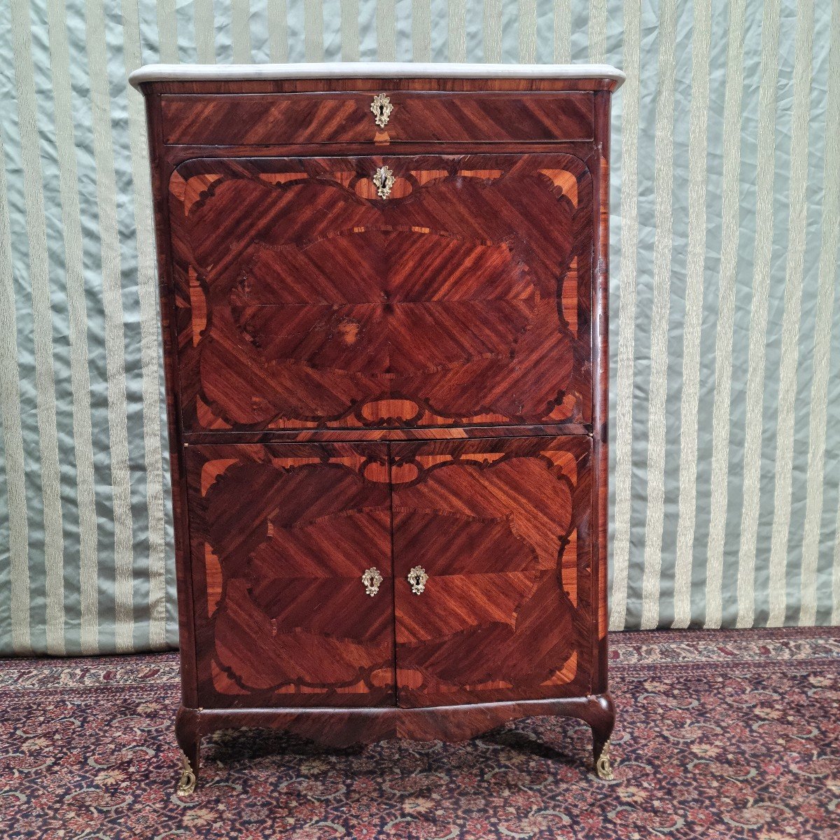 Louis XV Marquetry Lady's Secretary, 14th Century 