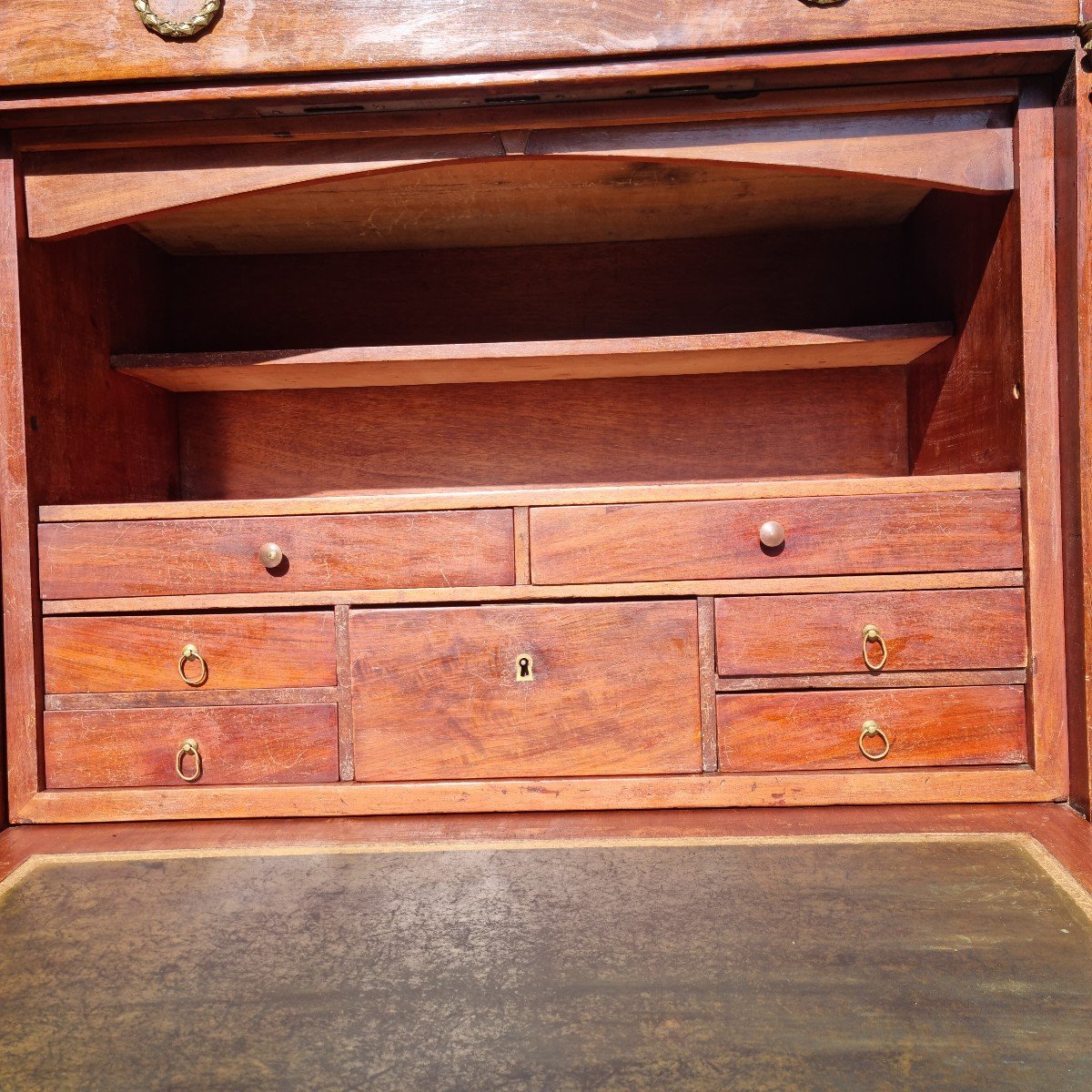 Empire Satin Blond Mahogany Secretary, 19th Century -photo-7