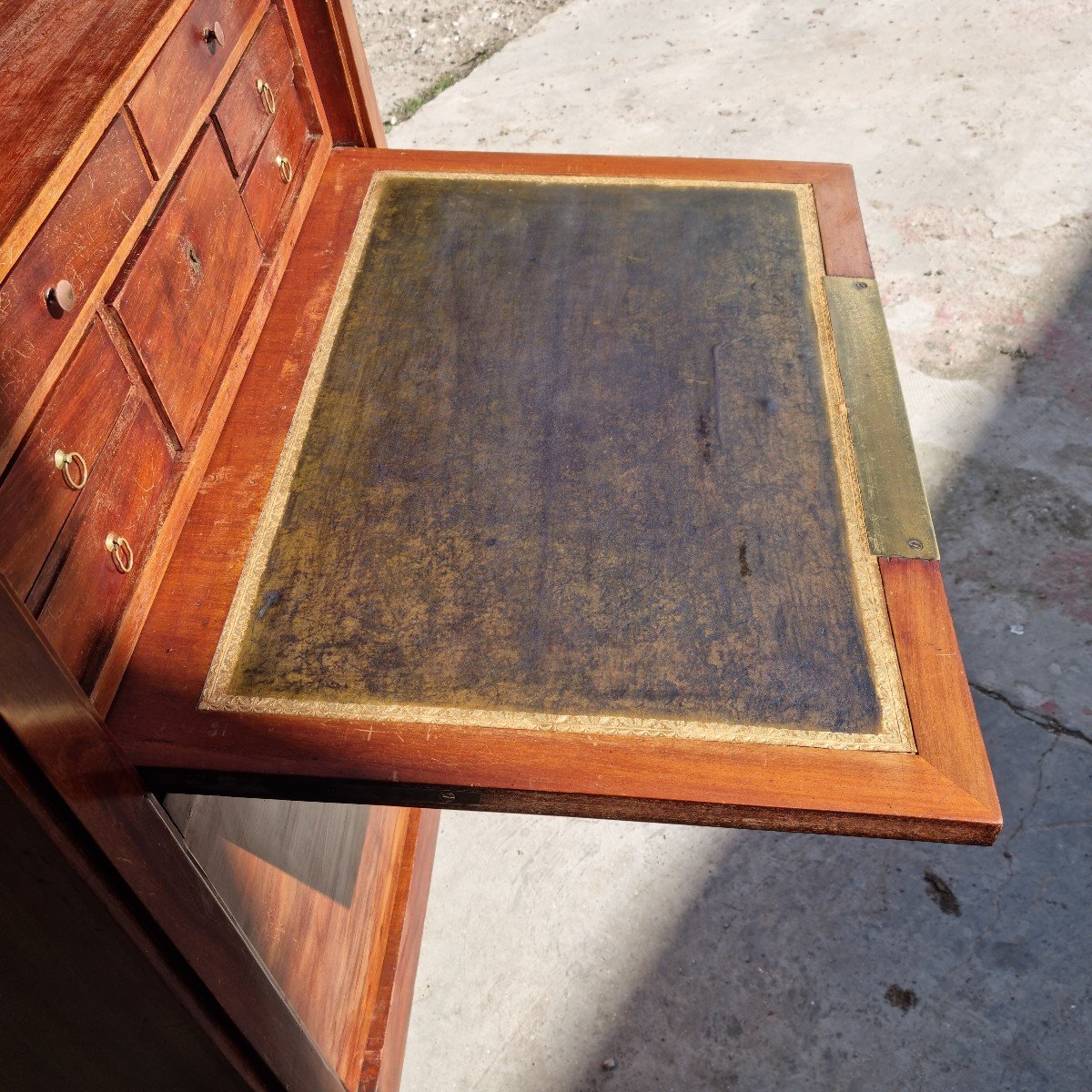 Empire Satin Blond Mahogany Secretary, 19th Century -photo-8