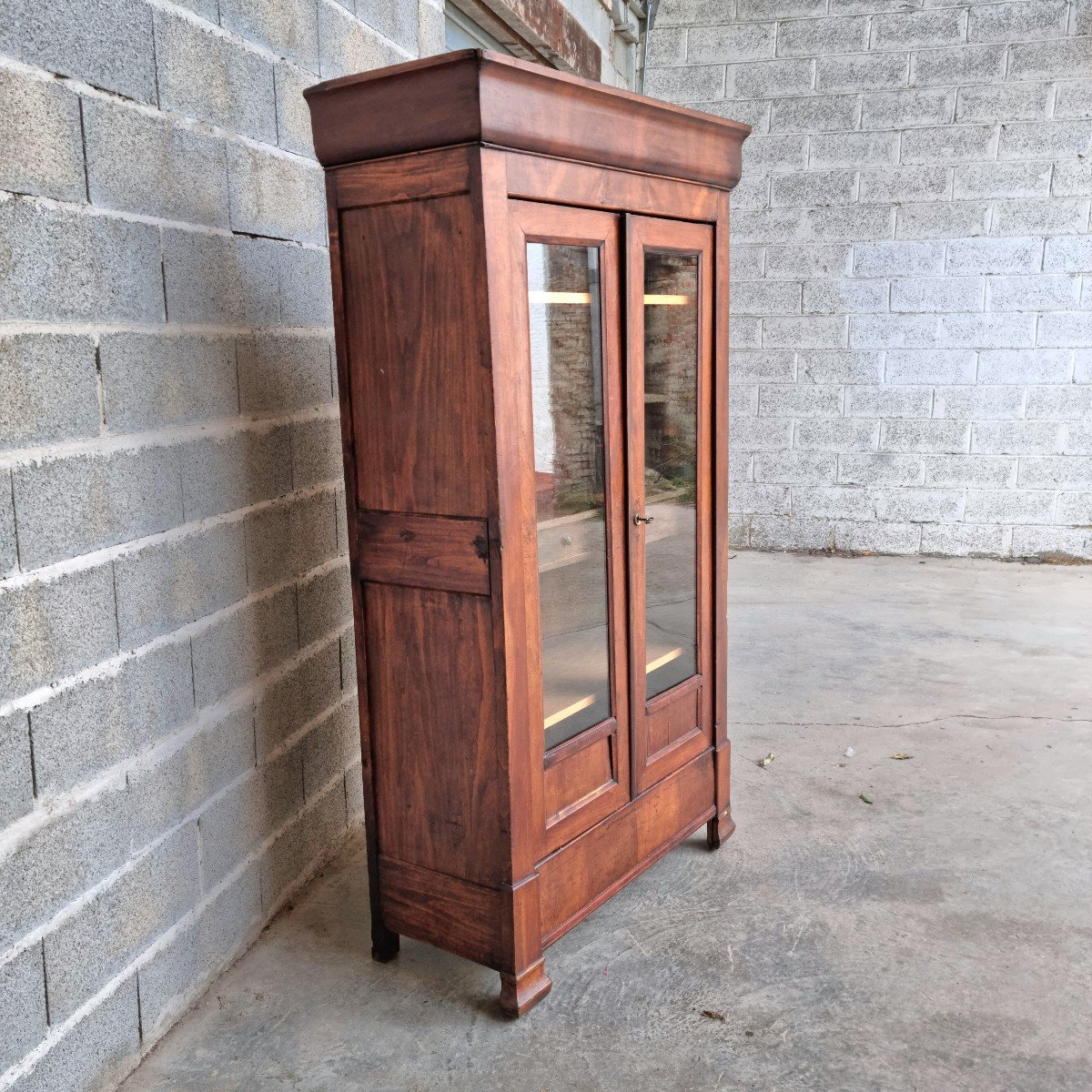 Louis Philippe Mahogany Bookcase, Display Cabinet, 19th Century. -photo-3