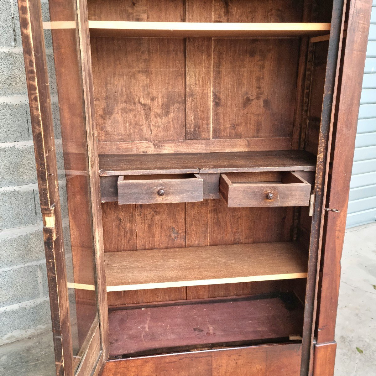 Louis Philippe Mahogany Bookcase, Display Cabinet, 19th Century. -photo-4