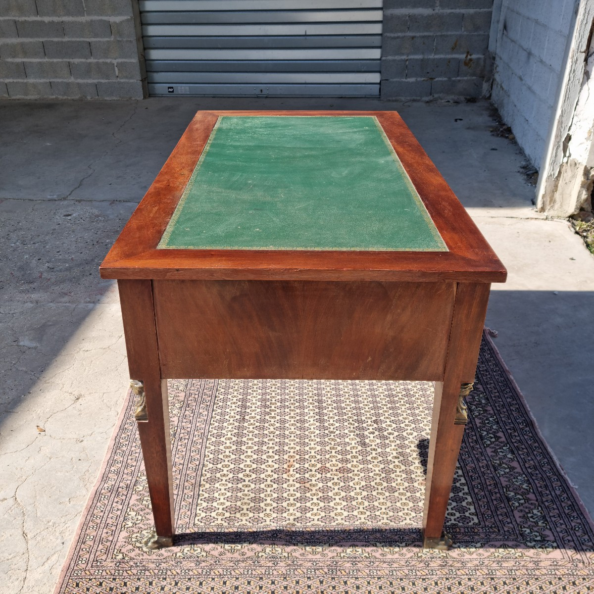 Double-sided Mahogany Desk In The Empire Style, Return From Egypt, From The 1900s-photo-2