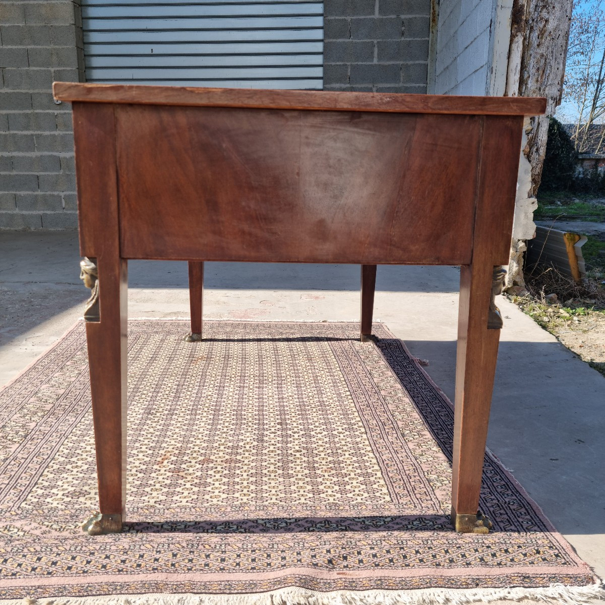 Double-sided Mahogany Desk In The Empire Style, Return From Egypt, From The 1900s-photo-5