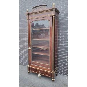 Louis XVI Style Satin Mahogany Bookcase, 19th Century 