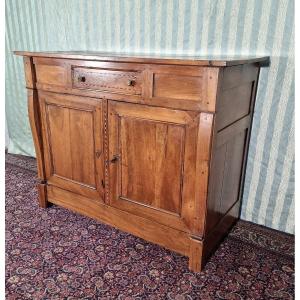 Low Walnut Sideboard From The Restoration Period, 19th Century 