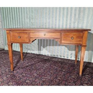 Bureau Plat En Acajou De Style Directoire, d'époque 19ème 